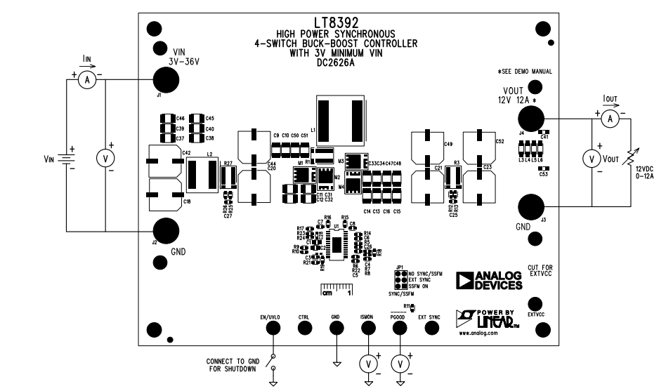 기계 도면 - Analog Devices Inc. LT8392 데모 보드 DC2626A